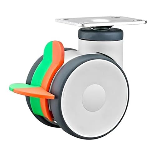 Roue universelle double médicale TPR 4 pouces avec tige filetée et trou supérieur