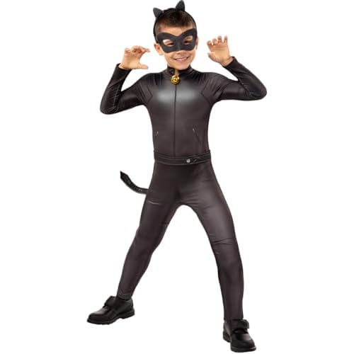Funidelia | Disfraz de Cat Noir - Miraculous Ladybug para niño Dibujos Animados & Ladybug - Disfraz para niños y divertidos accesorios para Fiestas, Carnaval y Halloween - Talla 10-12 años