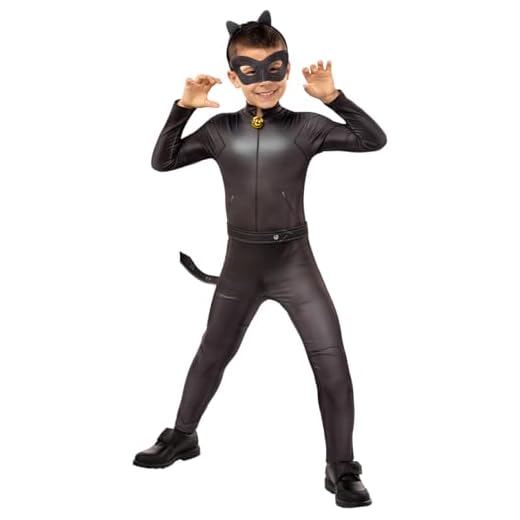 Funidelia | Disfraz de Cat Noir - Miraculous Ladybug para niño Dibujos Animados & Ladybug - Disfraz para niños y divertidos accesorios para Fiestas, Carnaval y Halloween - Talla 10-12 años