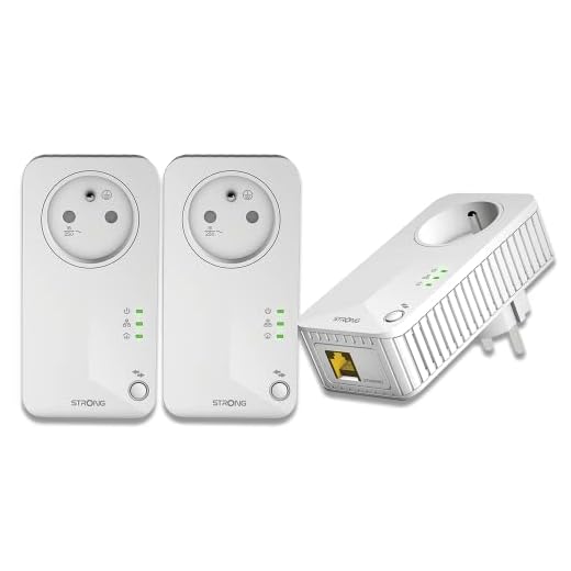 STRONG - Powerline 600 Kit - Trio Prises CPL - Kit CPL - 600 Mbps - Compatible Toute Box/Routeur - 1 Port Ethernet + Prise Filtrée - Installation Rapide - Accès Internet Haut Débit Partout - Blanc