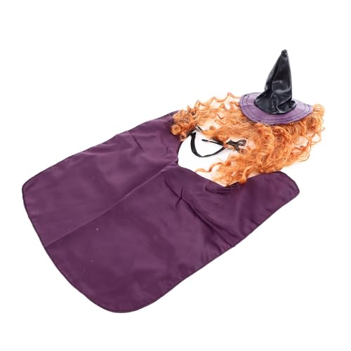 Disfraz Halloween Bruja para Mascotas con Sombrero y Capa