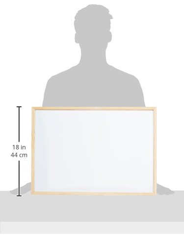 Bi-Office Budget - Pizarra blanca magnética con marco de madera de pino, 60 x 45 cm