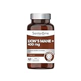 Santarome - Lion’s Mane 400 mg – Complément Alimentaire Crinière de Lion – Concentration & Clarté Mentale – Extrait titré en Bêta-Glucanes 10% – Avec Poivre Noir – Vegan & Sans Gluten – 60 Gélules