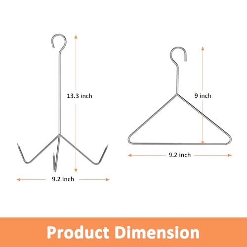 AJinTeby Turkey Fryer Accessories, Turkey Deep Fryer Lifting Hook, Turkey Rack and Lifting Hook Kit, Vertical Deep Fry Chicken Hanger with Lifter, Turkey Fryer Accessory Kit - Thumbnail 2