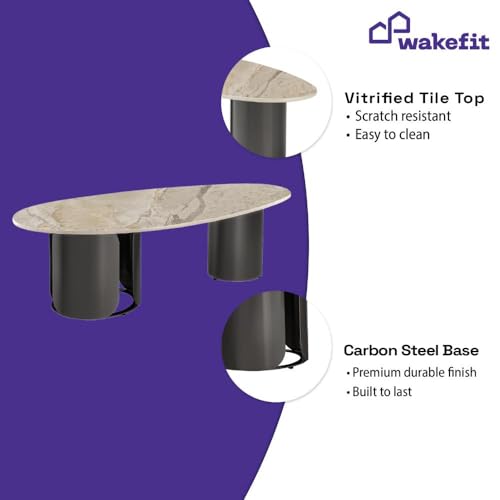 Image of Wakefit Center Table | 1 Yr Warranty | Coffee Table for Living Room Wooden, Tea Table for Living Room Wooden, Sofa Table, Free Installation from Brand, Modern Multi-Functional & Wobble-Free(Pranger)