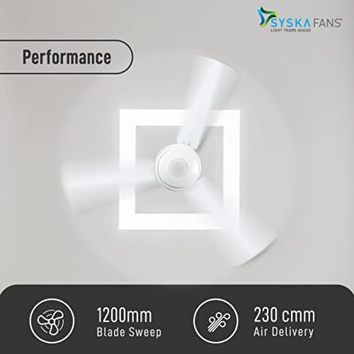 Image of SYSKA POWER TEC 1200mm BLDC Fan,Aluminum Blade with Corrosion Resistance Body (White)