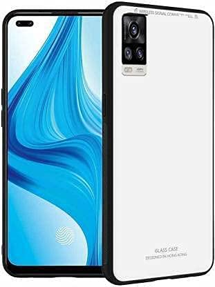 FancyArt Vivo X60 Stylish Glass Back Case Cover for Vivo X60 (White Glass)