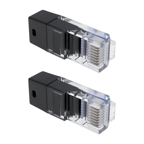 Briny River - Briny River Lot de 2 connecteurs RJ45 avec résistance de terminaison 120 Ω, noir, pour test de court-circuit de connexion de ligne