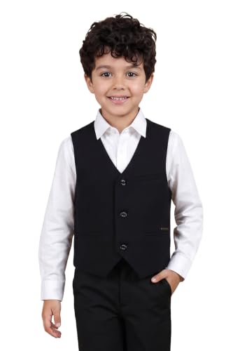 Image of Allen Solly Boys Navy Solid Regular Fit Waistcoat