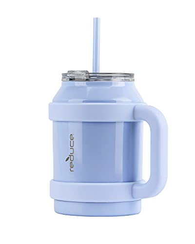 REDUCE 50 oz Mug Tumbler with Handle and Straw - Stainless Steel with Sip-It-Your-Way Lid - Keeps Water Cold up to 36 Hours - Sweat Proof, Dishwasher Safe, BPA Free - Glacier, Opaque Gloss