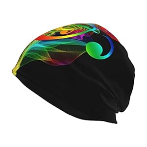 ROSIHODE Music Notes Beanie Cap,Fashion Slouchy Beanie Hat Knit Hat Cap Winter Summer Warm Headscarf for Adults Teens