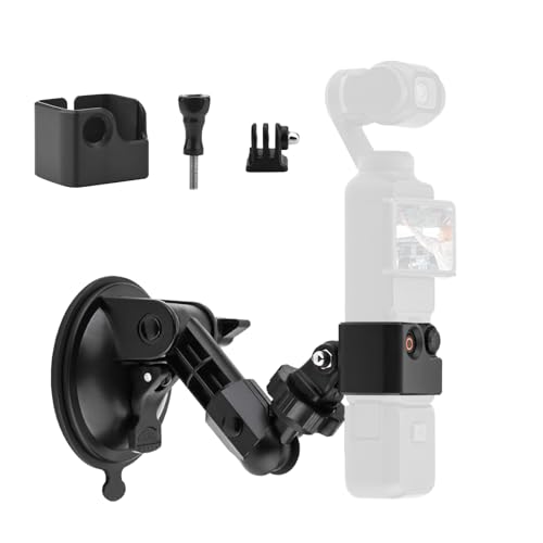 BOXOB Suction Cup for DJI Osmo Pocket 3 Car Mount, Windshield Window Dash Holder Kit with Universal 1/4