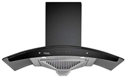 Hindware Zavio 90 (1280 m3/h) Auto Clean Chimney, 900mm (Black