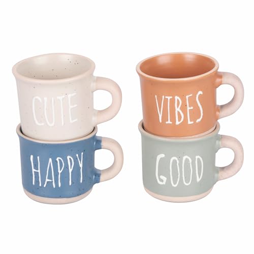 Set 4 tazzine caffè 60 ml in gres con manico Idee Stone