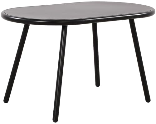 CLP Table Basse Velva I Table de Salon Ovale pour l'extérieur et l'intérieur I Table de Jardin résistante aux intempéries et aux UV, Couleur:Noir