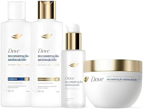 Dove Kit Reconstrução + Aminoácido Shampoo + Condicionador + Leav...