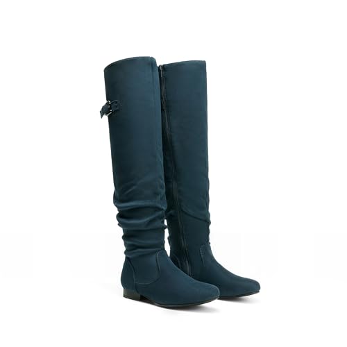 Image of DREAM PAIRS Women's Over The Knee Flats Slouch Thigh Boots