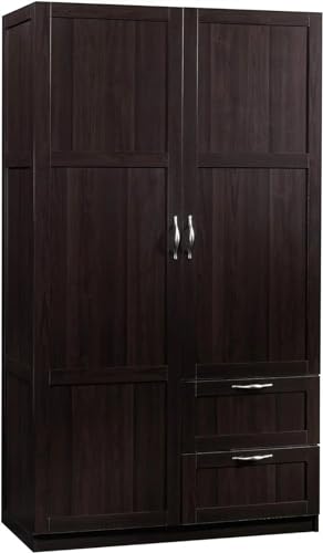 Armadio portatile in tela con design a gabinetto aperto per camera da letto e soggiorno armadio pieghevole per vestiti in colore cannella ciliegia