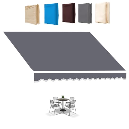 Tissu de rechange rétractable gris 3x2m abri extérieur cour terrasse