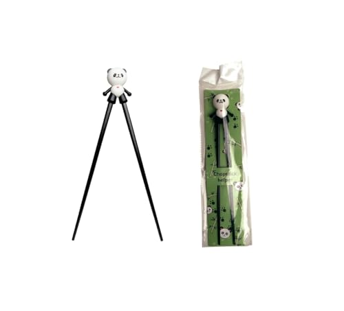 Bacchette ESS per bambini, bianco, 22 cm, con grazioso orso, gatto, coniglio, panda come supporto per principianti, bacchette intercambiabili panda