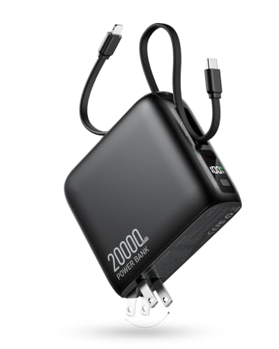 20000mAh Portable Charger, 22.5W Power Bank Built-In Cables and AC Plug - image 1