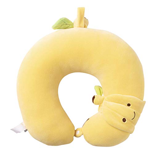 QISLOVE Portable cute car airplane travel pillow Office nap pillow Fruit U-shaped pillow set Contains eye mask-C