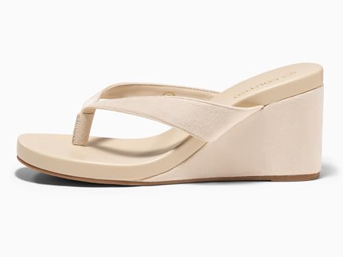 Image of Coutgo Womens Wedge Heels Sandals Platform Flip Flops Slides Slip On Summer Beach Shoes