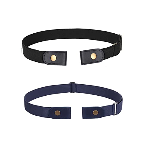 Image of WERFORU No Buckle Stretch Belt for Women and Men Elastic Waist Belt up to 72 Inches for Jeans Pants