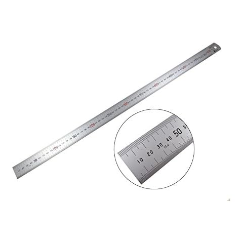 Shinwa H101-E 600 mm Rigid "Zero Glare" Metric Machinist Ruler/Rule Scale .5 mm & mm Cover