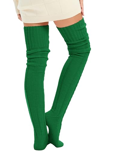 Image of Women's Thigh High Knitted Winter Boot Socks Vintage Extra Long Leg Warmer Over Knee High Stockings