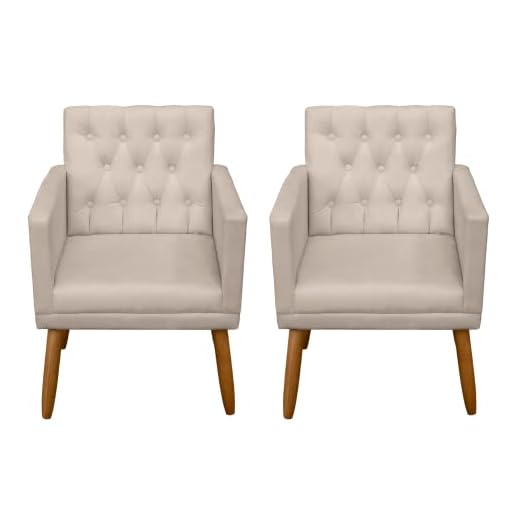 Kit 2 Cadeiras para Sala de estar Recepção Alto padrão reforçada