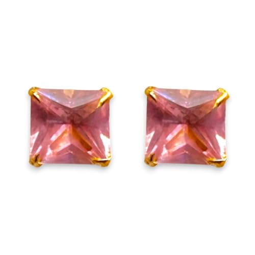 Image of ACCESSHER Gold-Tone Square Contemporary Stud Earrings | Fashion Jewellery, Valentine Gift for Girlfriend | Trendy Earrings for Women and Girls