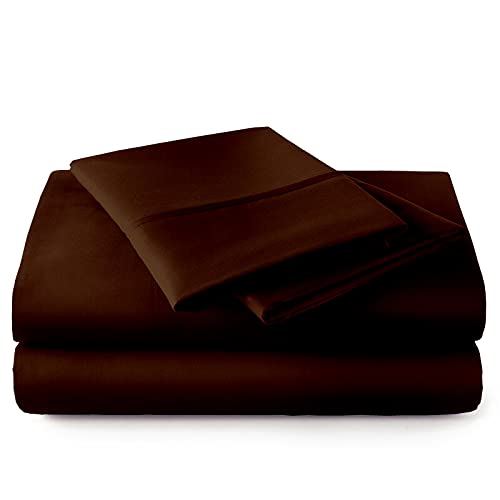 Extra-Deep-Pockets My-Giza-Dream-Sheets-&-Pillow-Set, 100% Giza-Egyptian-Dreams Sheet Long-Staple Cotton Sateen-Weave Soft Feel, 24" Deep-Pocket My Giza Pillow & Sheets - [King, Chocolate]