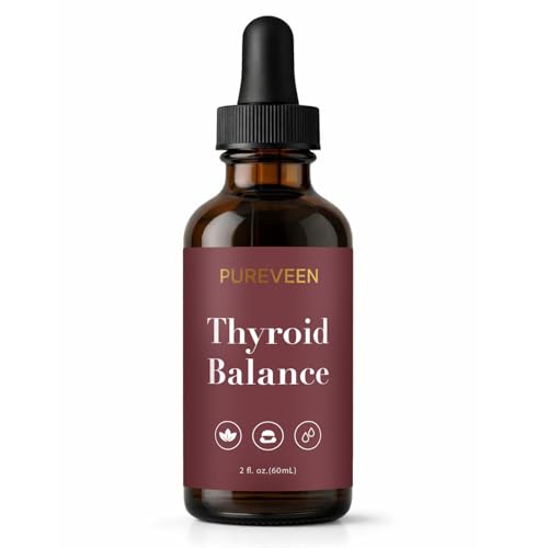 Pureveen Thyroid Balance Thyroid Support Drops for Women Liquid Supplement with Milk Thistle Selenium Zinc Magnesium Daily Wellness & Energy Support 60ML