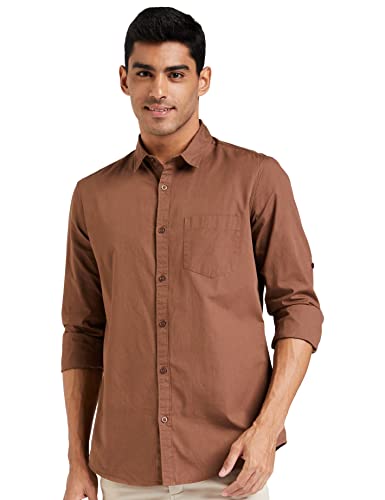 Amazon Brand - Symbol Men's Cotton Shirt | Casual | Plain | Full ...