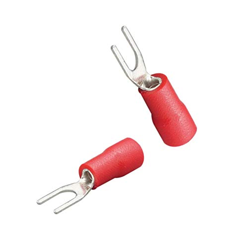Teansic 500Pcs Insulated Fork Spade Connectors 22-16 AWG #8 Crimp Terminals