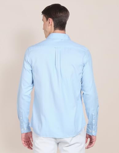 Image of U.S. Polo ASSN. Men's Solid Spread Collar Premium Cotton Dobby Tailored Fit Shirt