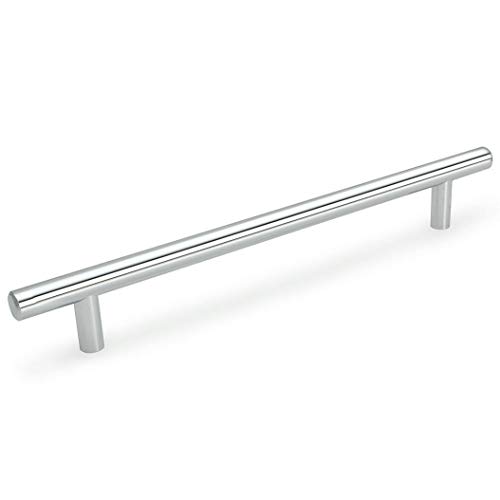 10 Pack - Cosmas 305-224CH Polished Chrome Cabinet Hardware Euro Style Bar Handle Pull - 8-7/8