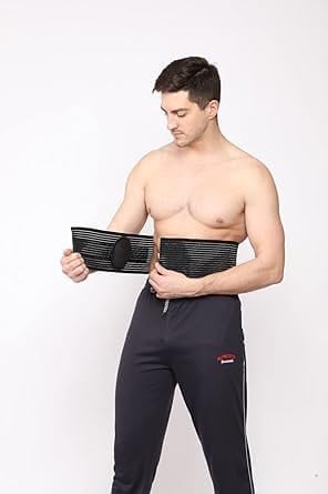 Cotton Umbilical Hernia Belt for Men & Women | Hernia Support Brace | Navel Hernia Pain Relief and Comfortable Support (Size-M, Black)