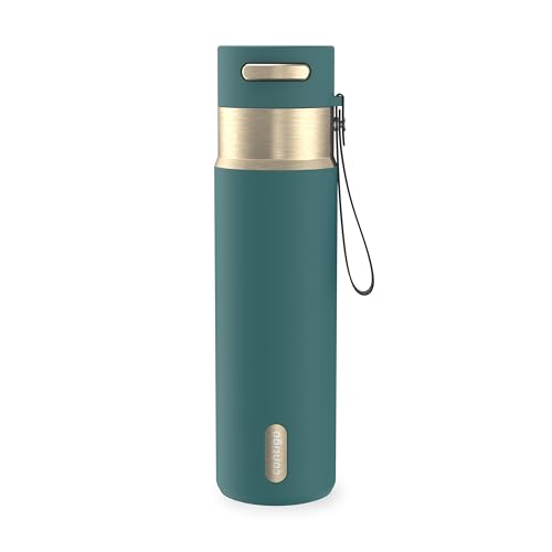 Image of Contigo AutoSeal 24 oz Stainless Steel Vacuum-Insulated Water Bottle with Leakproof Push-Button Spout & Lock, Carry Strap, BPA-Free & Lead-Free, Dishwasher Safe