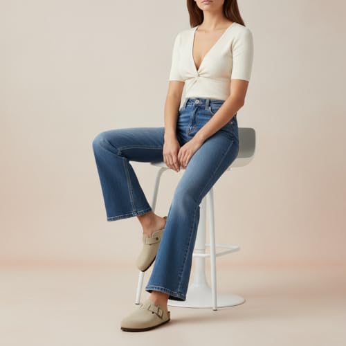 Image of CUSHIONAIRE Hana Womens Clogs | Comfortable Vegan Suede Clogs for Women | Slip On Potato Shoes with Cork Footbed & Arch Support | Memory Foam, Wide Widths Available