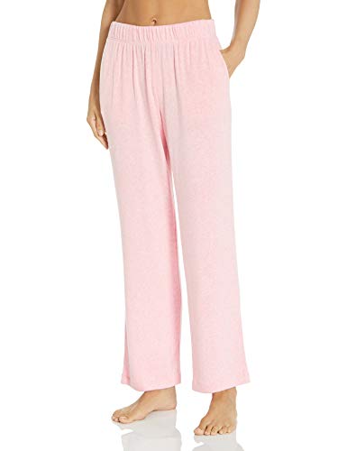 Amazon Essentials Women's Cozy Knit Full Length Straight Leg Relaxed Fit Pajama Pant, Light Blush Heather, Large