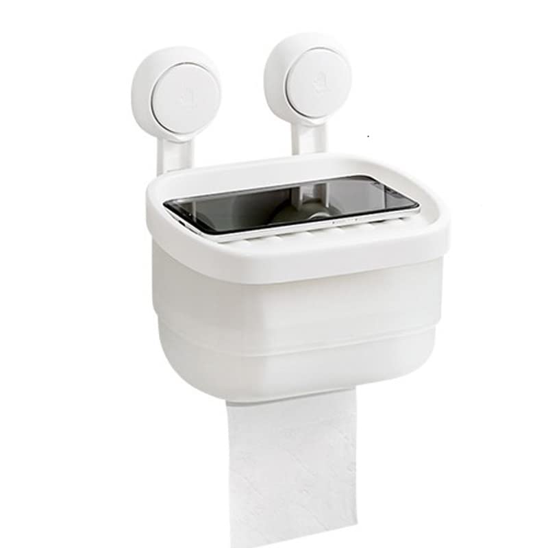 Soporte de papel higiénico para baño, soporte de papel impermeable montado en la pared, soporte de rollo de papel de PVC sin perforaciones, dispensador de papel higiénico impermeable multifuncional pa