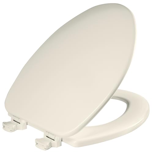 CHURCH Toilet Seat Easy Clean Hinges Release for Deep Cleans Durable Enameled Wood Seat Elongated Biscuit