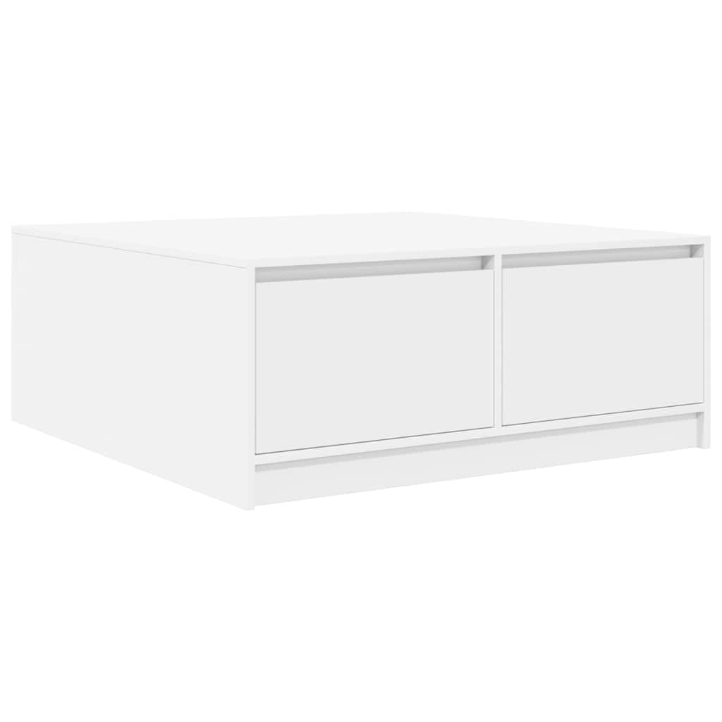 vidaXL Mesa de Centro con cajones Blanca 100x100x40 cm