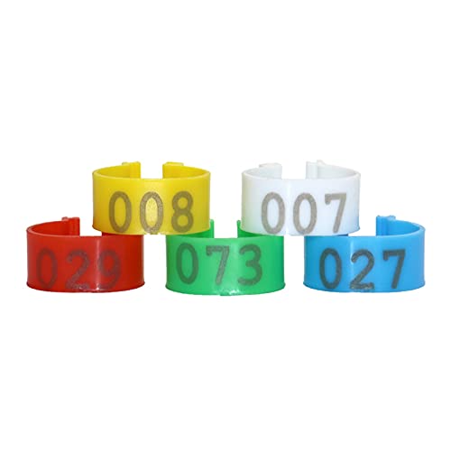 Anillas para aves pollos y patos anillos de plástico de 16mm con marcador numerado verde 3