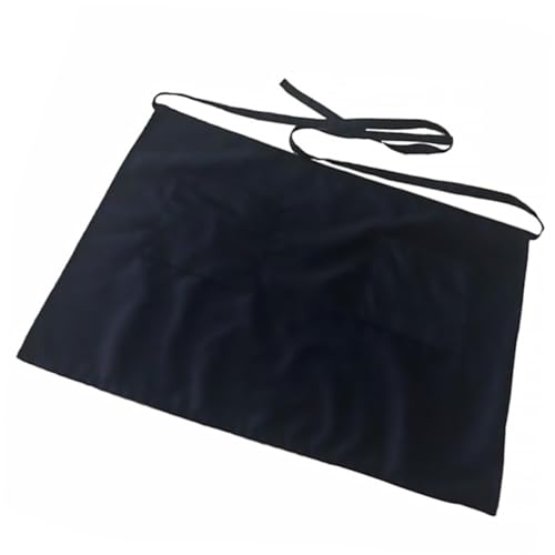 FUNOMOCYA Serving Apron Half Size Waiter Aprons Short Aprons with Pockets Waitress Apron Half Aprons for Women Apron Restaurant Waist Aprons Half Length Working Apron Nail Apron Black