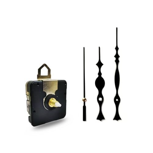 Image of 18mm Sweep and Silent Clock Machine and Black Metal Needle | Non-Ticking Battery Operated Clock Movement Replacement for DIY Resin Clocks & Art