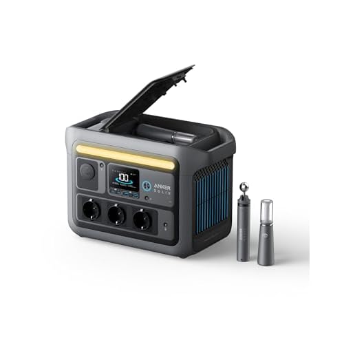 Anker SOLIX C800 Plus Tragbare Powerstation, 1200W (1600W Spitzenleistung) Solargenerator für Campingbeleuchtung, 768Wh LiFePO4 Akkus für Camping, Wohnmobil, Reisen, Stromausfall (Solarpanel