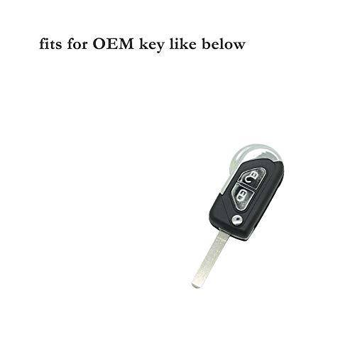 BROVACS Silicone Cover Protector Case Holder Skin Jacket Compatible with CITROEN DS3 C3 2 Button Flip Remote Key Fob CV9308 Red - Image 4